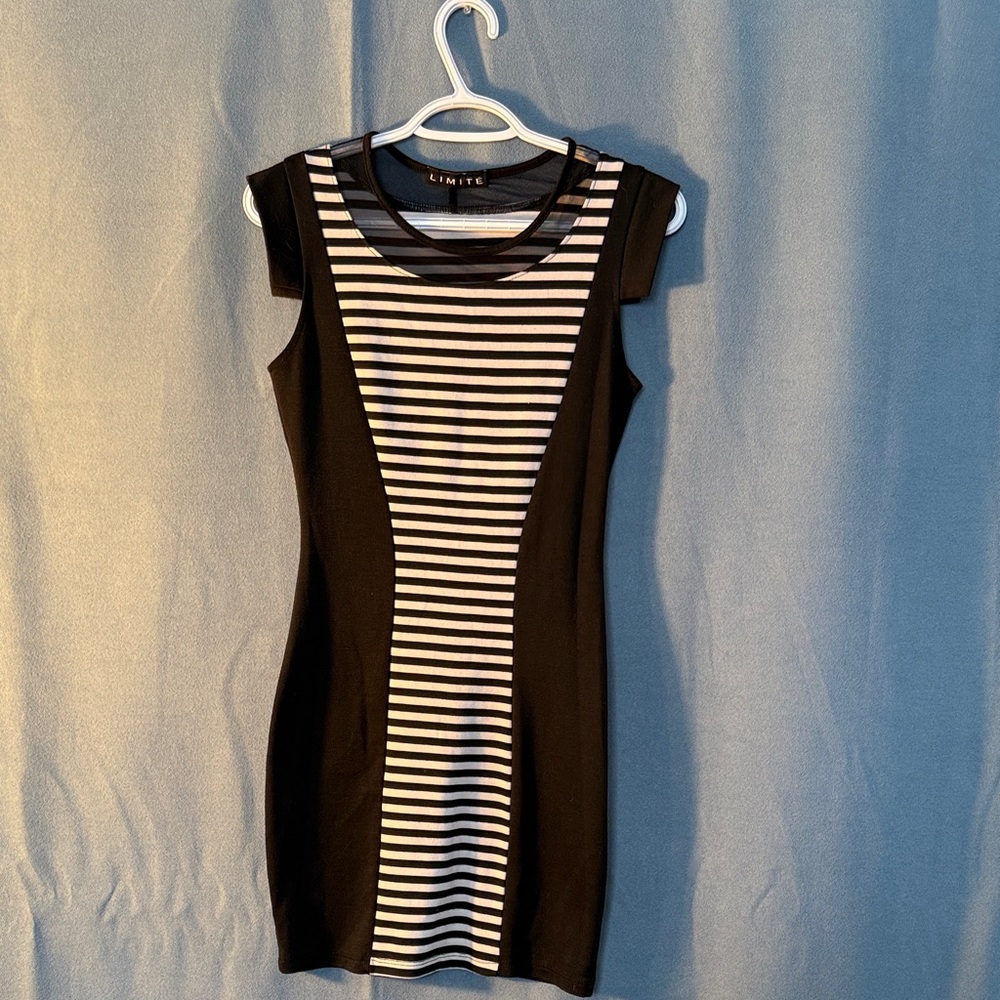Striped Black and White Women's Dress